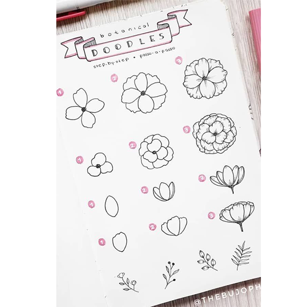 Ultimate List of Bullet Journal Doodles - 50 FREE Step-by-step