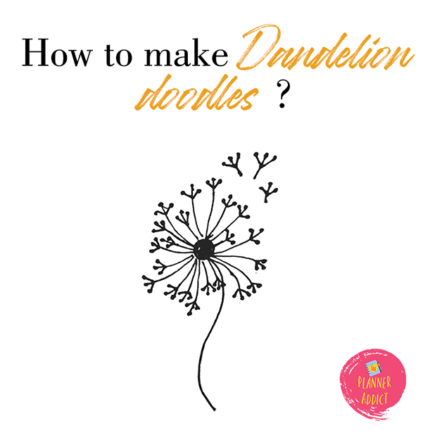 How to draw a dandelion doodle: Easy dandelion drawing step by step tutorial