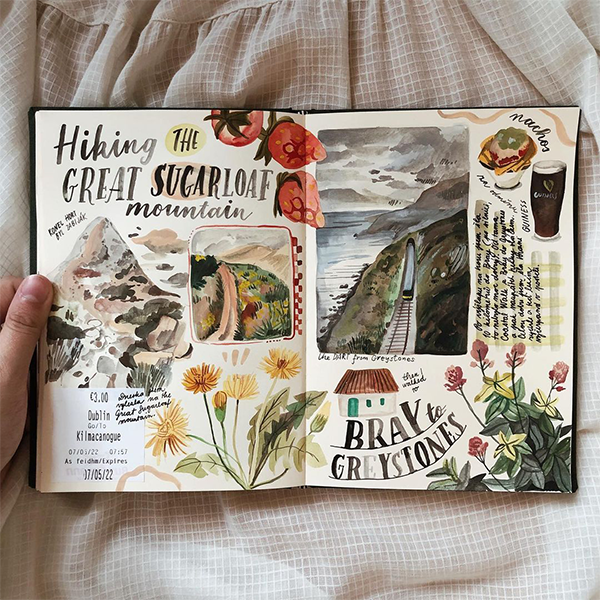 Travel journal ideas and inspiration. Techniques for keeping an art journal,  scrapbook, or sketchbook. …