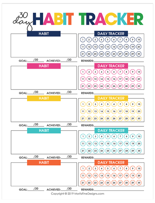 25 Habit Tracker Printables: Get Organized and Stay on Track for FREE 25 Habit Tracker Printables: Get Organized and Stay on Track for FREE
