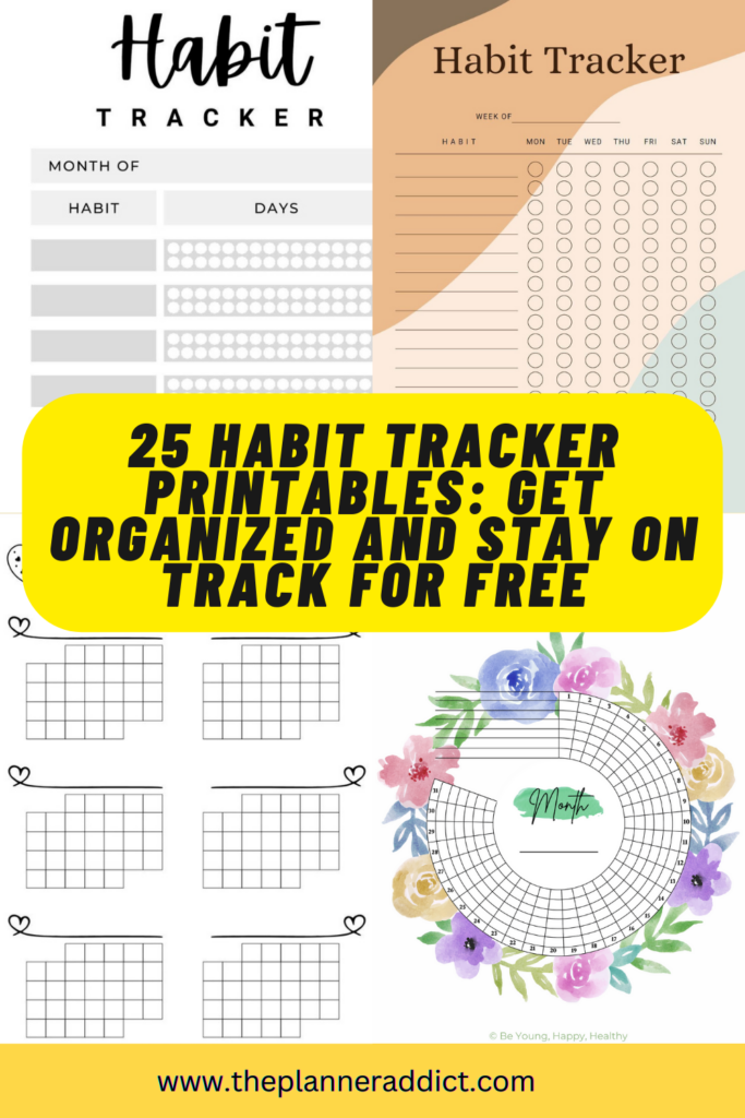 25 Habit Tracker Printables for free