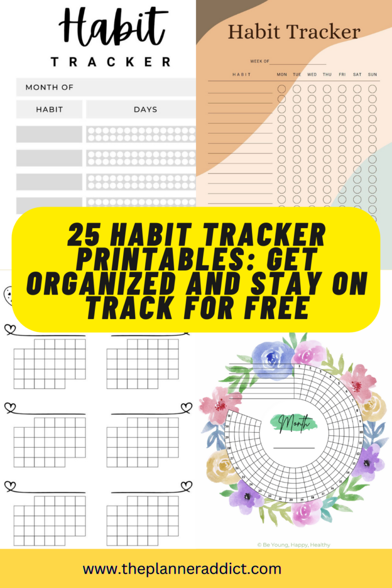 25 Habit Tracker Printables Get Organized And Stay On Track For Free