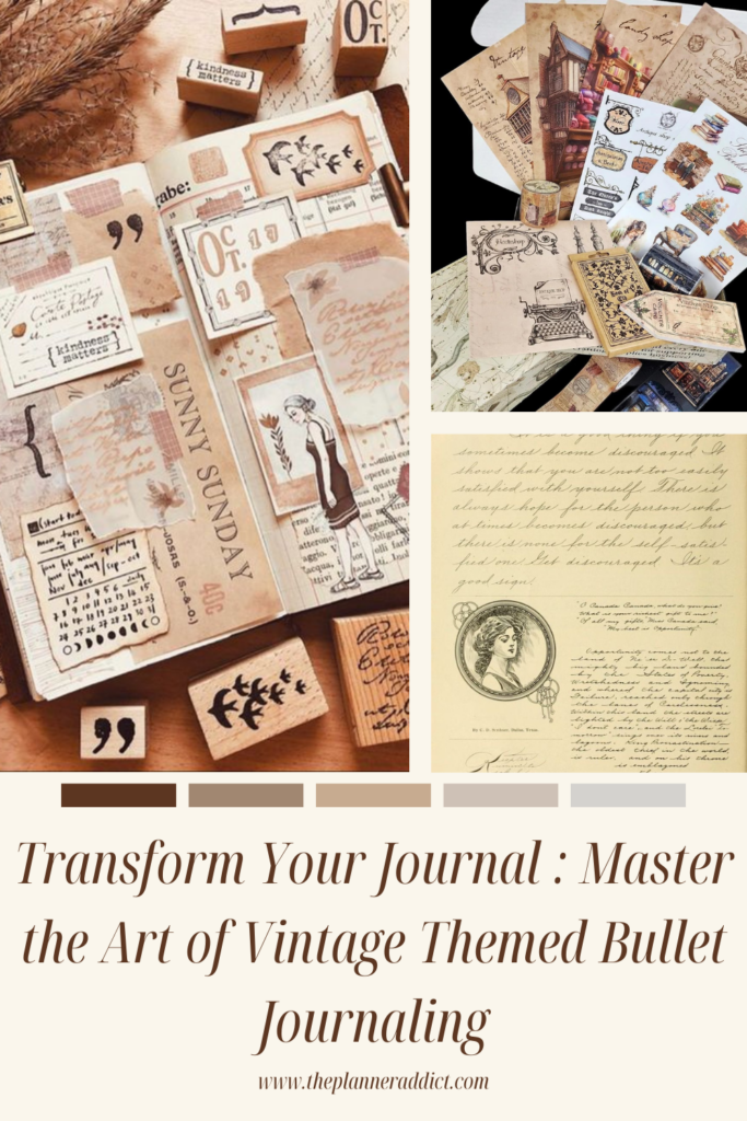 Transform Your Journal : Master the Art of Vintage Themed Bullet Journaling